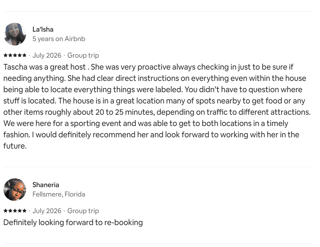 Guest review for KJ And I Spot vacation rental near Disney World